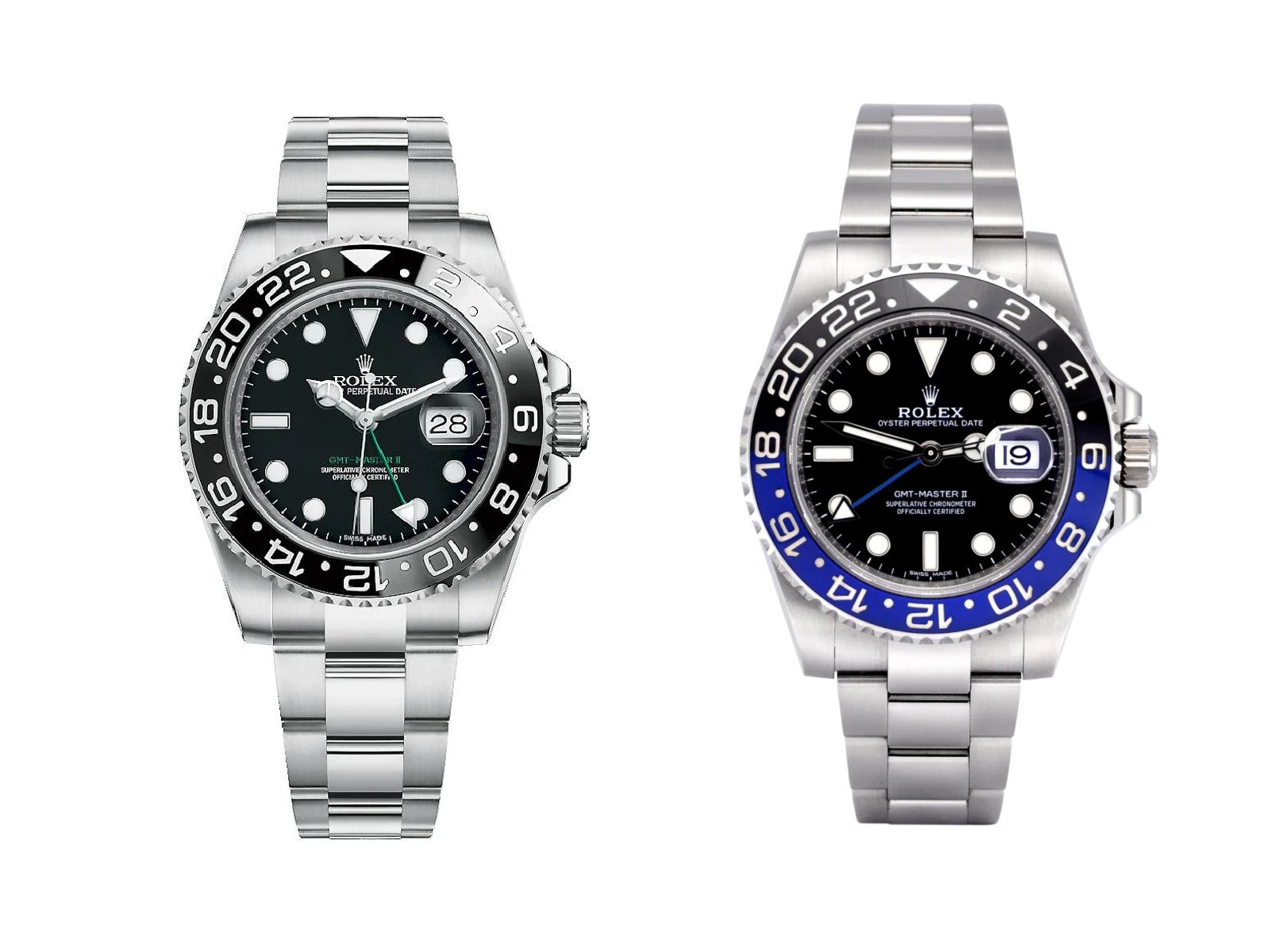 rolex gmt master 2 116710LN vs 116710BLNR
