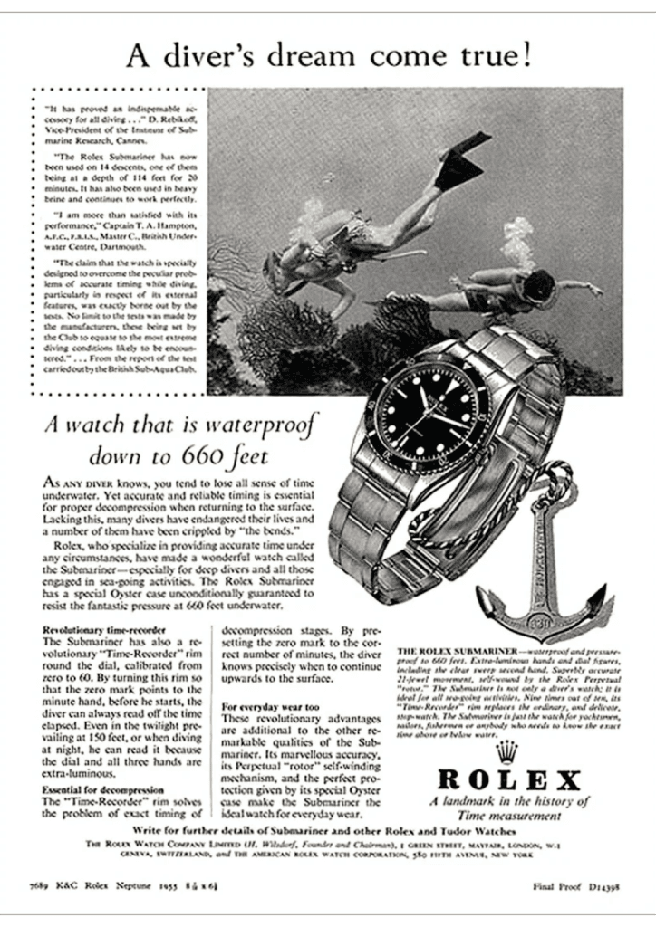 Rolex Submariner vintage poster